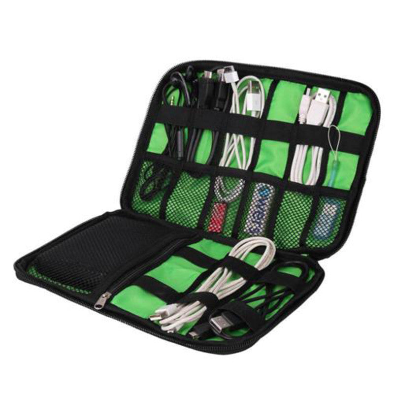 Waterproof Outdoor Travel Kit Nylon Cable Holder Bag Electronic Accessories USB Drive Storage Case
