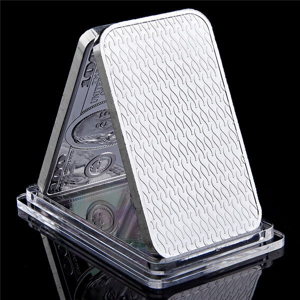 Scottsdale Silver 999 Fine Silver One Troy Ounce 1 Bars Bullion In God We Trust Coin With Display Case Replica