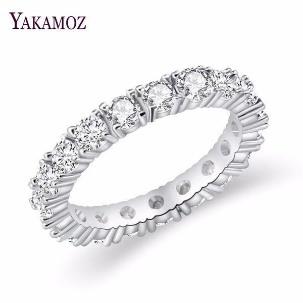 Luxury Brand Jewelry White  Color Inlay Cubic Zirconia Unique Shaped Ring for Women Wedding Engagement