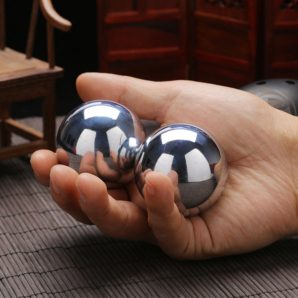 40mm/560g 45mm/720g Polished iron fitness ball hand pieces health-care handball health massage ball