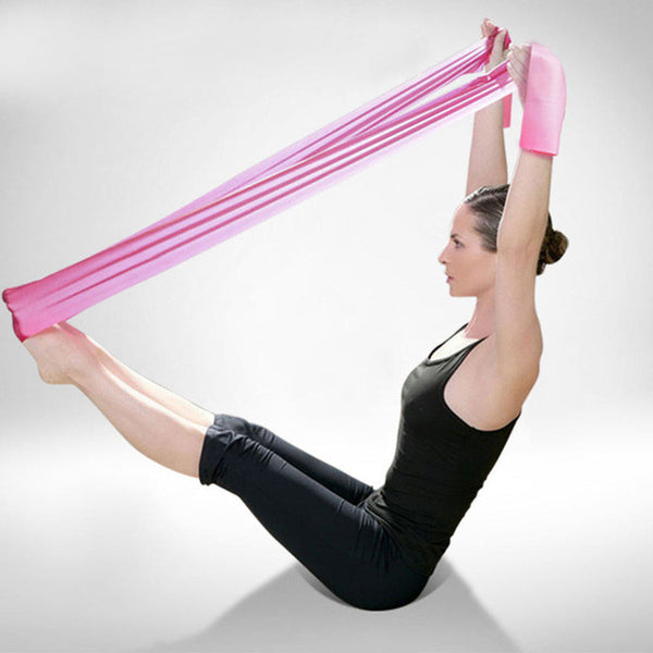 1.2m Elastic Yoga Pilates Rubber Stretch Exercise Band Arm Back Leg Fitness