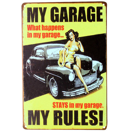 7 Styles Vintage Metal Tin Sign Car Repair Shop Garage Retro Plaque Poster