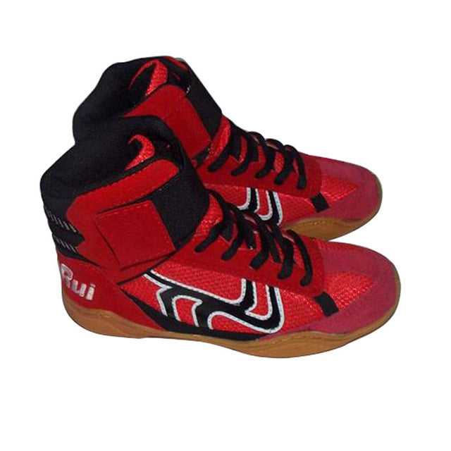 Bull leather men Wrestling Shoes high boxing shoes Rubber outsole breathable pro wrestling gear