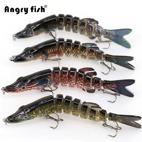 Angryfish 1Pcs Fishing Lure 13cm 29g 8 Segments Lure Bait with Artificial Hooks