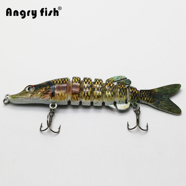 Angryfish 1Pcs Fishing Lure 13cm 29g 8 Segments Lure Bait with Artificial Hooks