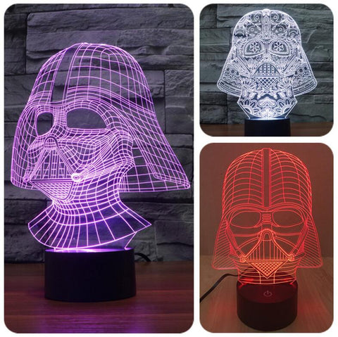 Darth Vader stormtrooper 3D Mood Light Night Cosplay star wars  LED Micro USB