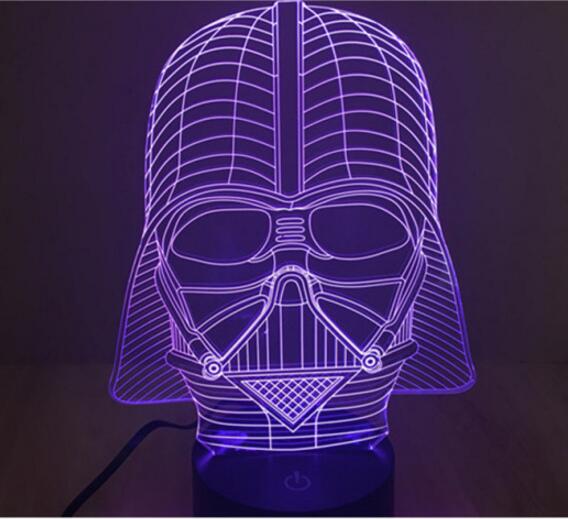 Darth Vader stormtrooper 3D Mood Light Night Cosplay star wars  LED Micro USB
