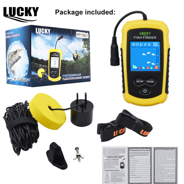 LUCKY Color Display Fish Finder Echo Sounder 100M Sonar LCD for Ice Winter Boating
