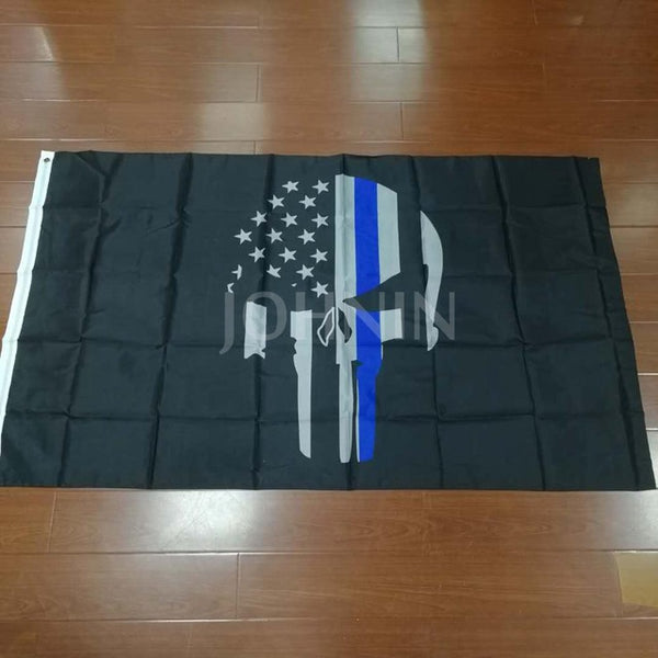 90*150cm polyester united states of american thin blue line first responder police memorial flag
