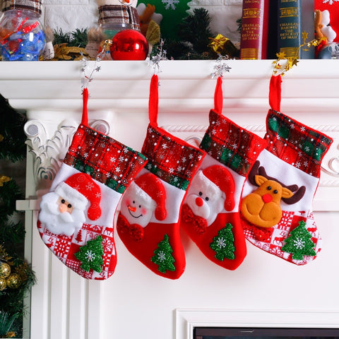 Santa Snowman Pendant Christmas Ornaments New Year Socks Christmas Decorations for Home