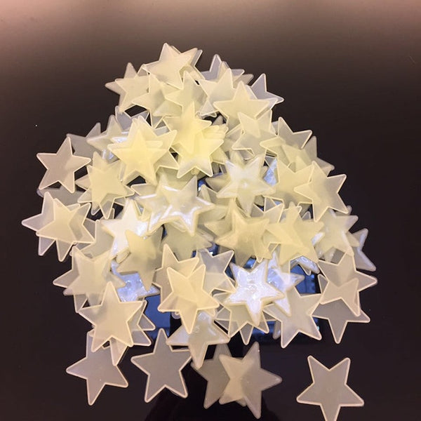 100pcs/bag 3cm Glow in the Dark Toys Luminous Star PVC Stickers