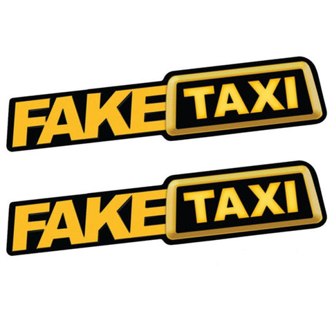 2Pcs FAKE TAXI Car Sticker Decal Emblem Self Adhesive Vinyl Stickers for Cars or Trucks