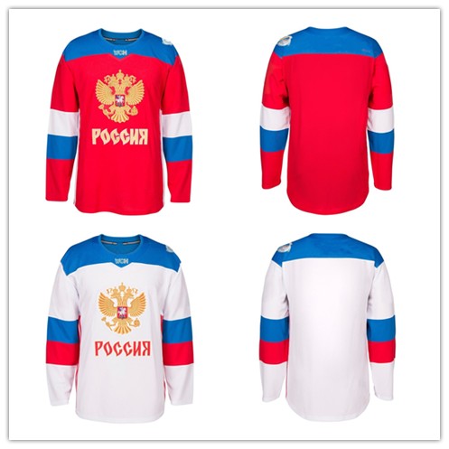 Team Russian Hockey Jersey Embroidery Stitched Customize any number and name