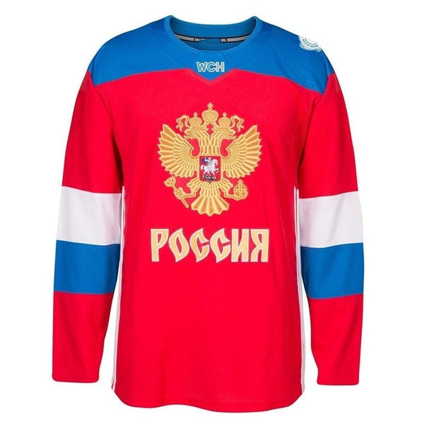 Team Russian Hockey Jersey Embroidery Stitched Customize any number and name