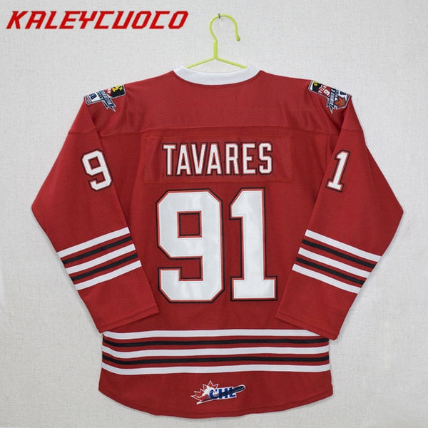Oshawa Generals #91 john tavares Stitched Hockey Jersey
